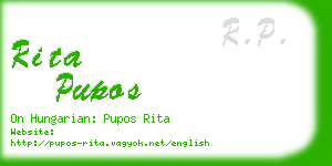 rita pupos business card
